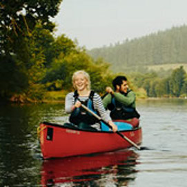 canoe on river